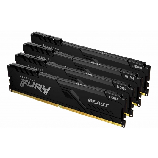 64GB (16GB x4) Kingston FURY Beast KF426C16BB1K4/64 DDR4 2666MT/s Non-ECC Memory DIMM, PNP