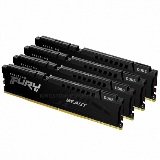 64GB (16GB x4) Kingston FURY Beast KF560C40BBK4-64 DDR5 6000MT/s Non-ECC Memory DIMM, XMP