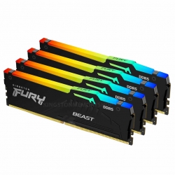 64GB (16GB x4) Kingston FURY Beast KF560C40BBAK4-64 DDR5 6000MT/s Non-ECC Memory DIMM, XMP, RGB