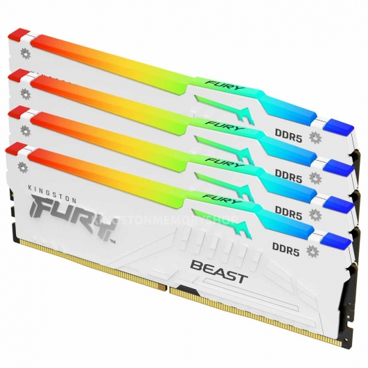 64GB (16GB x4) Kingston FURY Beast KF560C40BWAK4-64 DDR5 6000MT/s Non-ECC Memory DIMM, XMP, RGB