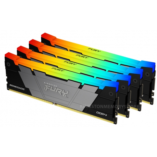 Kingston FURY Renegade RGB KF432C16RB12AK4/64 64GB (16GB x4) DDR4 3200MT/s Black/Silver DIMM