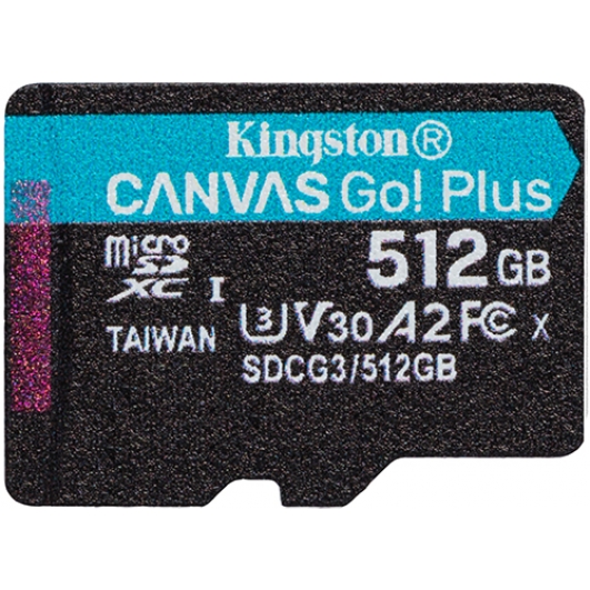 Kingston 512GB Canvas Go Plus Micro SD Card - U3, V30, Up To 170MB/s
