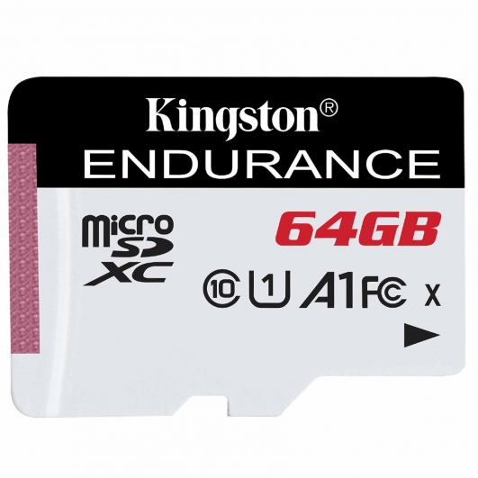 64GB Kingston High Endurance Micro SD (SDXC) Card, U1, A1, 95MB/s R, 30MB/s W