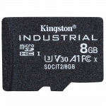 8GB Kingston Industrial Micro SD (SDHC) Card, U3, V30, A1, 100MB/s R, 80MB/s W