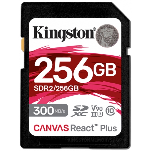 Kingston 256GB Canvas React Plus SD Card - U3, V90, Up To 300MB/s