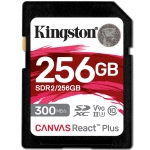 256GB Kingston Canvas React Plus SD (SDXC) Card, UHS-II, U3, V90, 300MB/s R, 260MB/s W