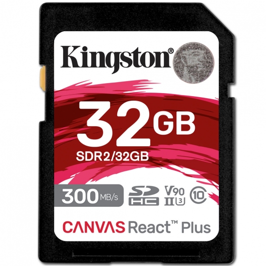 Kingston 32GB Canvas React Plus SD Card - U3, V90, Up To 300MB/s