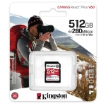 512GB Kingston Canvas React Plus SD (SDXC) Card, UHS-II, U3, V60, 280MB/s R, 150MB/s W