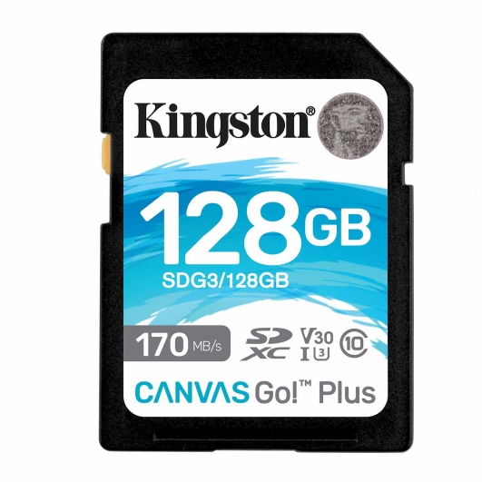 Kingston 128GB Canvas Go Plus SD Card - U3, V30, Up To 170MB/s