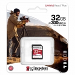 Kingston 32GB Canvas React Plus SD Card - U3, V90, Up To 300MB/s