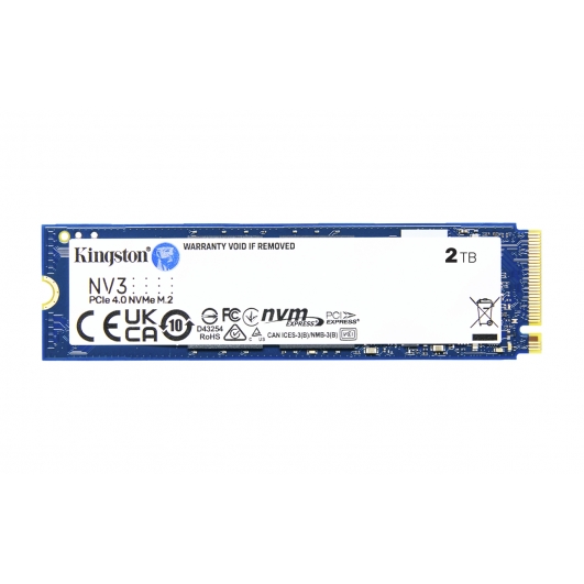 2.0TB (2000GB) Kingston NV3 M.2 (2280) PCIe NVMe Gen 4.0 (x4) SSD