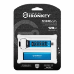 128GB Kingston Ironkey Keypad 200C USB 3.2, Gen1 Flash Drive, Type-C, 280MB/s R, 200MB/s W