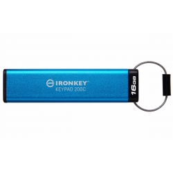 16GB Kingston Ironkey Keypad 200C USB 3.2, Gen1 Flash Drive, Type-C, 145MB/s R, 115MB/s W