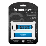 16GB Kingston Ironkey Keypad 200C USB 3.2, Gen1 Flash Drive, Type-C, 145MB/s R, 115MB/s W