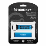 32GB Kingston Ironkey Keypad 200C USB 3.2, Gen1 Flash Drive, Type-C, 145MB/s R, 115MB/s W