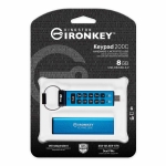 8GB Kingston Ironkey Keypad 200C USB 3.2, Gen1 Flash Drive, Type-C, 145MB/s R, 115MB/s W