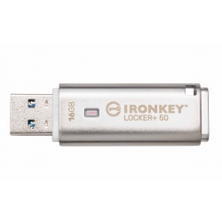 16GB Kingston Ironkey Locker+ 50 USB 3.2, Gen1 Flash Drive, Type-A, 145MB/s R