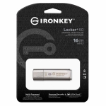 16GB Kingston Ironkey Locker+ 50 USB 3.2, Gen1 Flash Drive, Type-A, 145MB/s R