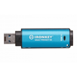 128GB Kingston Ironkey Vault Privacy 50 USB 3.2, Gen1 Flash Drive, Type-A, 250MB/s R, 180MB/s W