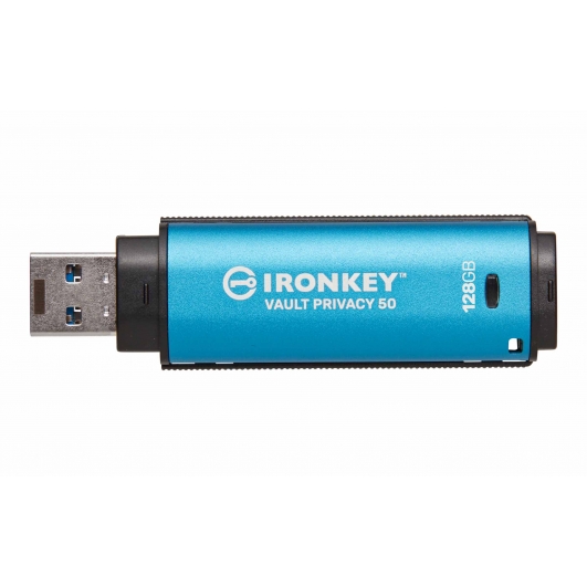 128GB Kingston Ironkey Vault Privacy 50 USB 3.2, Gen1 Flash Drive, Type-A, 250MB/s R, 180MB/s W