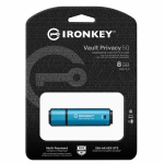 8GB Kingston Ironkey Vault Privacy 50 USB 3.2, Gen1 Flash Drive, Type-A, 250MB/s R, 180MB/s W