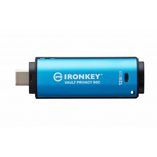 128GB Kingston Ironkey Vault Privacy 50C USB 3.2, Gen1 Flash Drive, Type-C, 250MB/s R, 180MB/s W