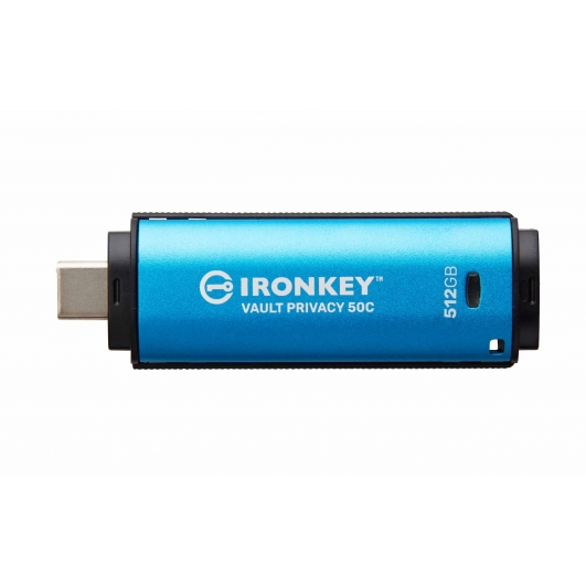 512GB Kingston Ironkey Vault Privacy 50C USB 3.2, Gen1 Flash Drive, Type-C, 310MB/s R, 250MB/s W